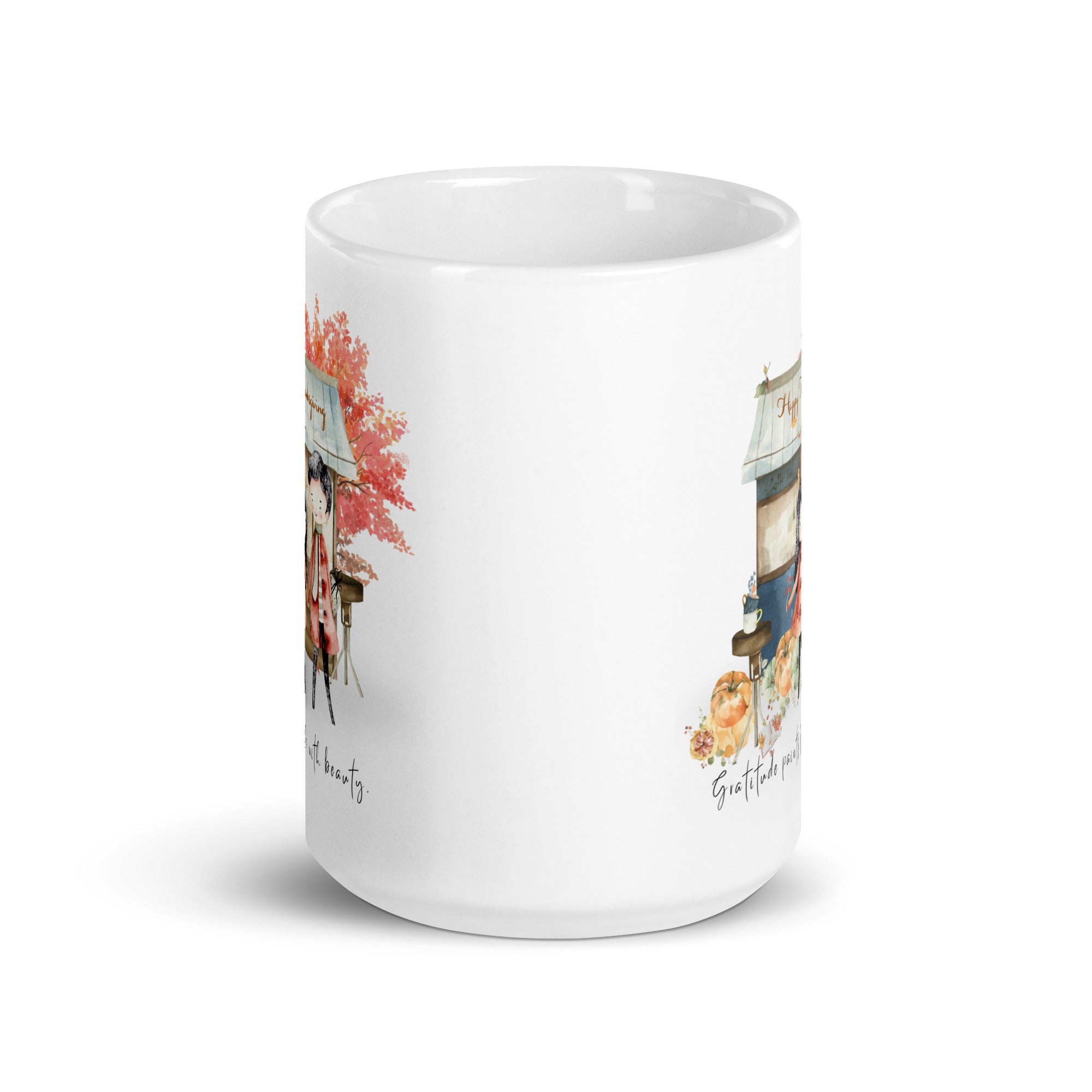 Thanksgiving Gratitude White Coffee Mug Cup