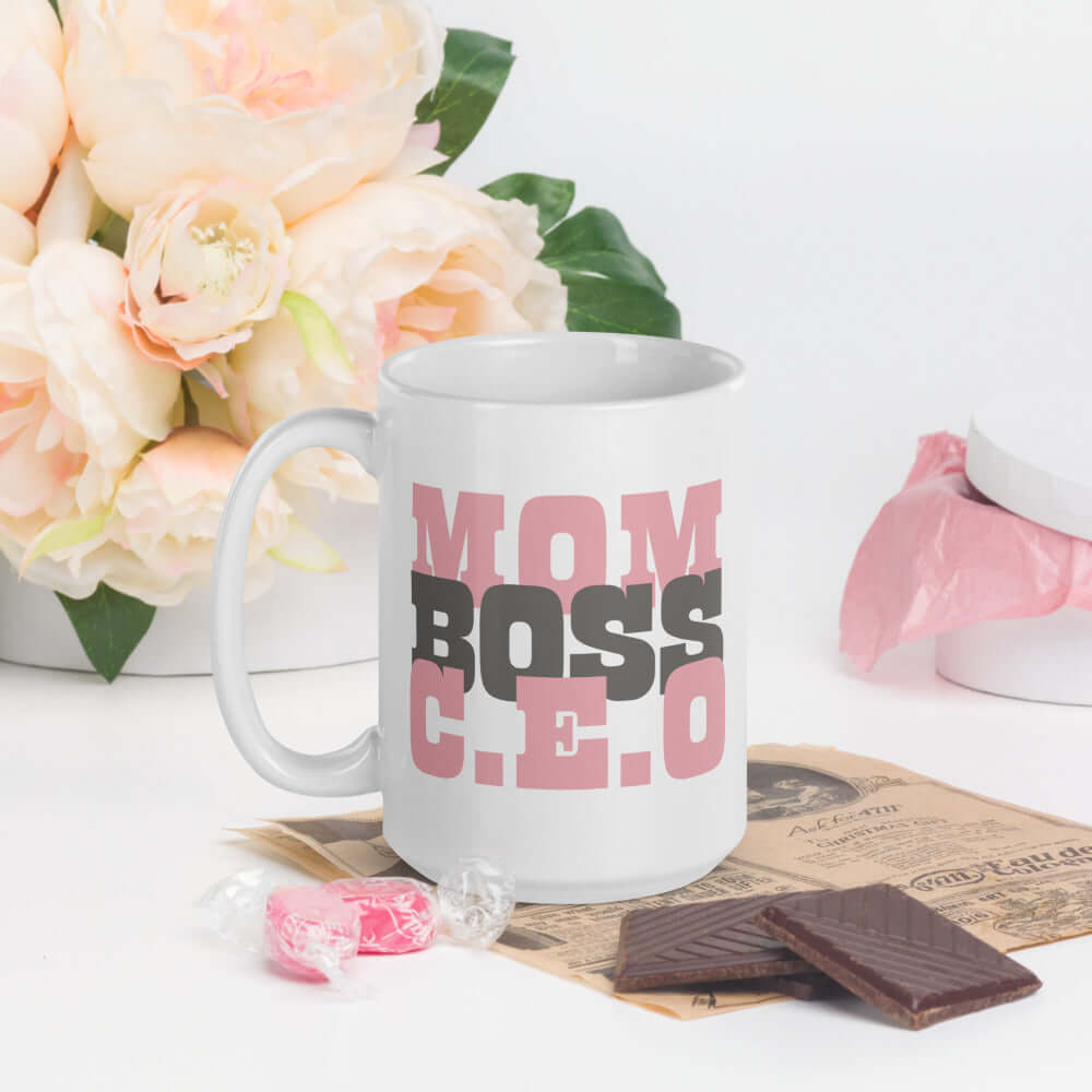 Mom Boss C.E.O Graphic Coffee Mug Cup - Perfect Gift, Mugs, $ 17.50, A Moment Of Now™