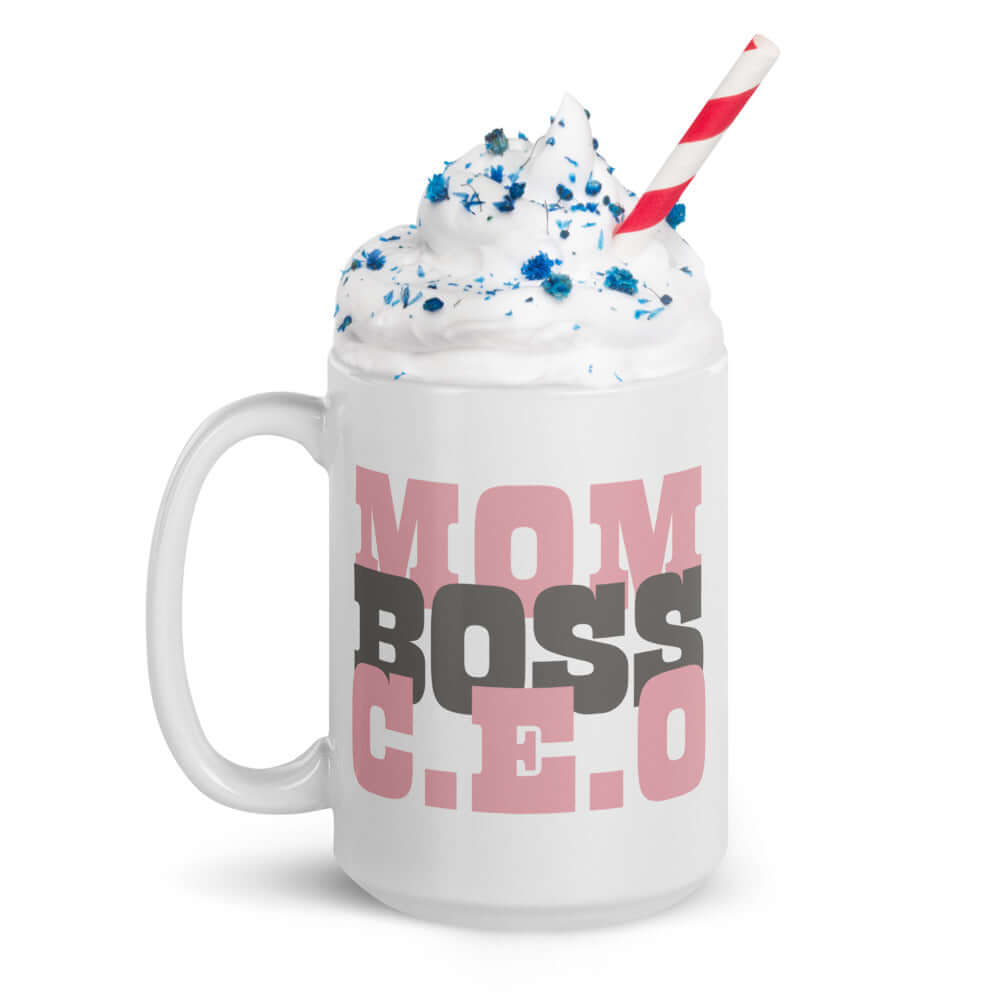 Mom Boss C.E.O Graphic Coffee Mug Cup - Perfect Gift, Mugs, $ 17.50, A Moment Of Now™