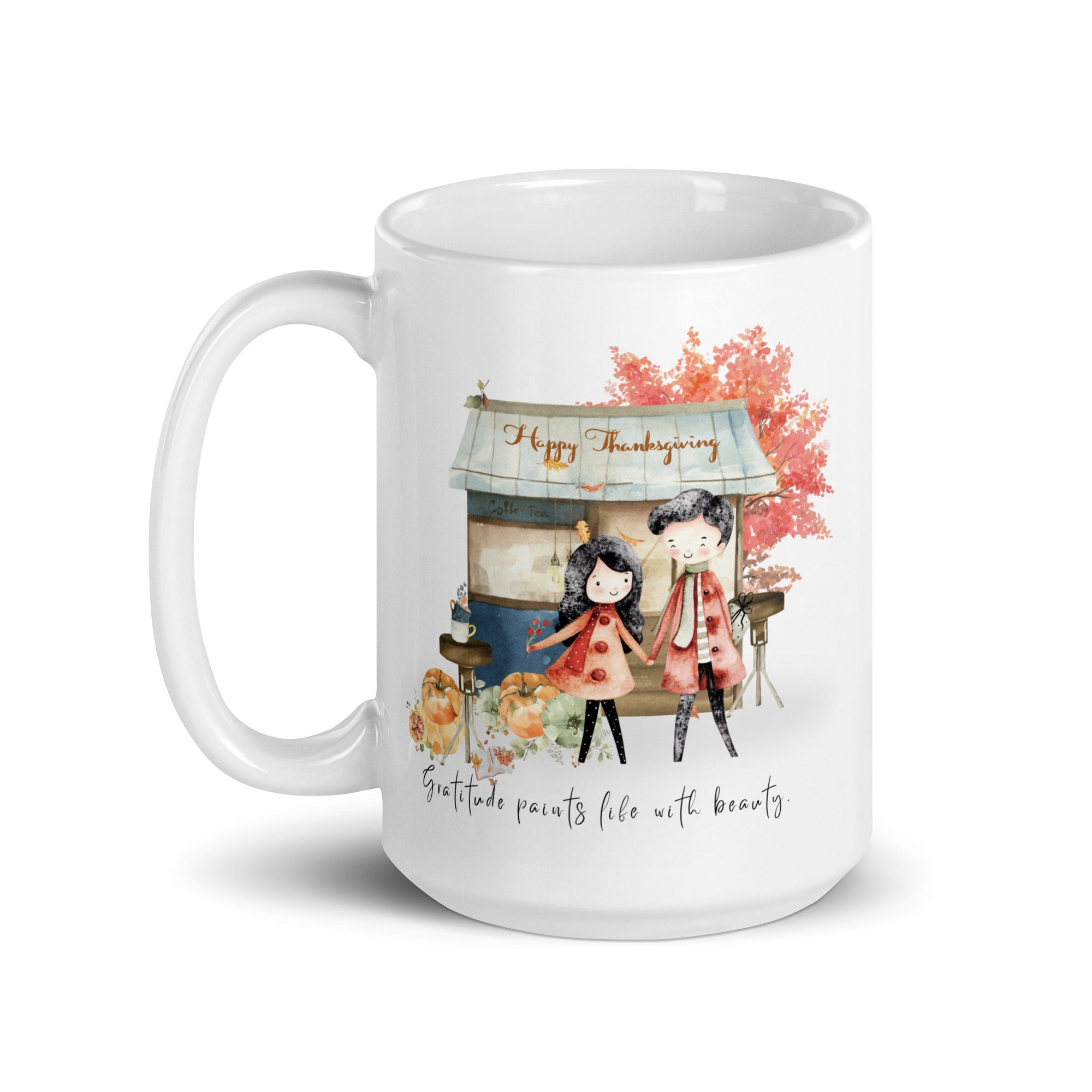 Thanksgiving Gratitude White Coffee Mug Cup