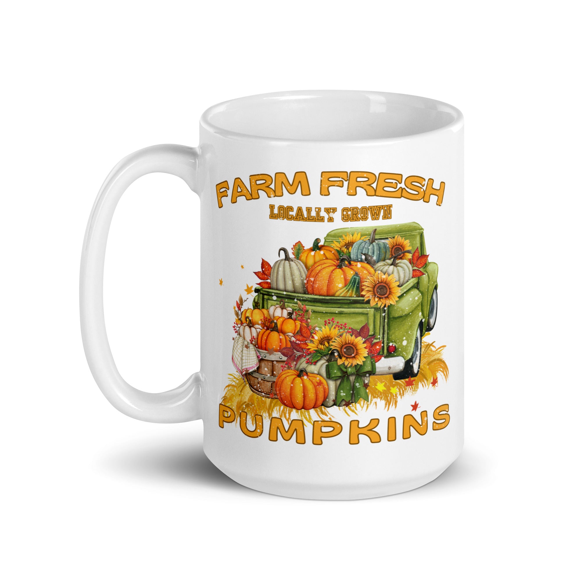 Fresh Farm Local Pumpkin Market White Coffee Mug