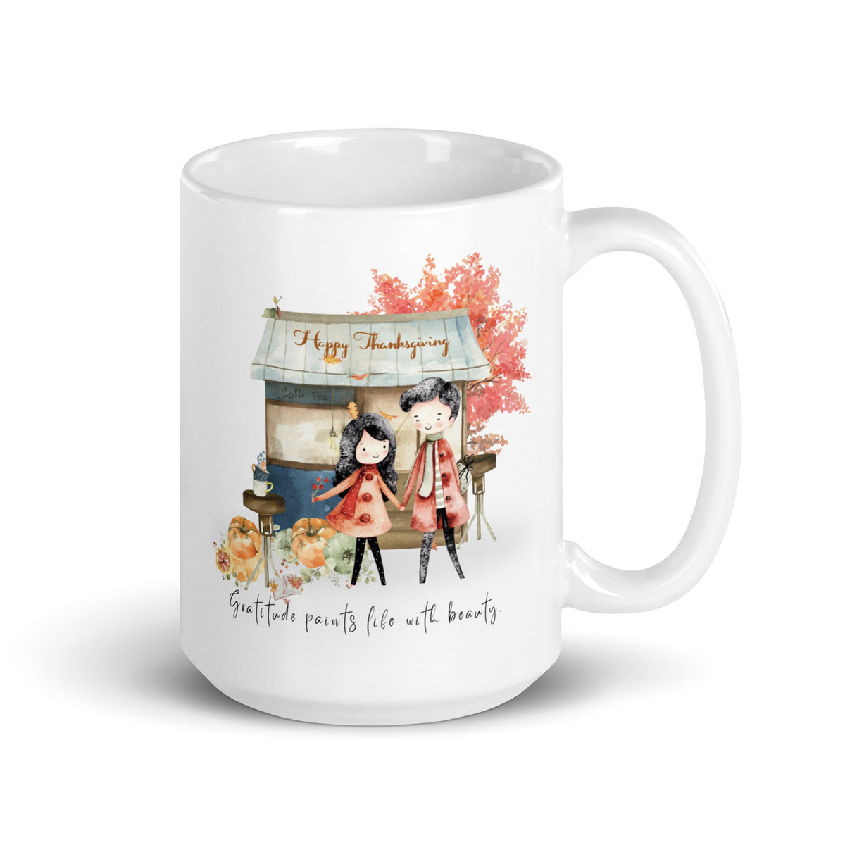 Thanksgiving Gratitude White Coffee Mug Cup