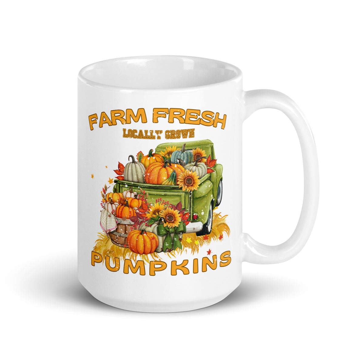 Fresh Farm Local Pumpkin Market White Coffee Mug