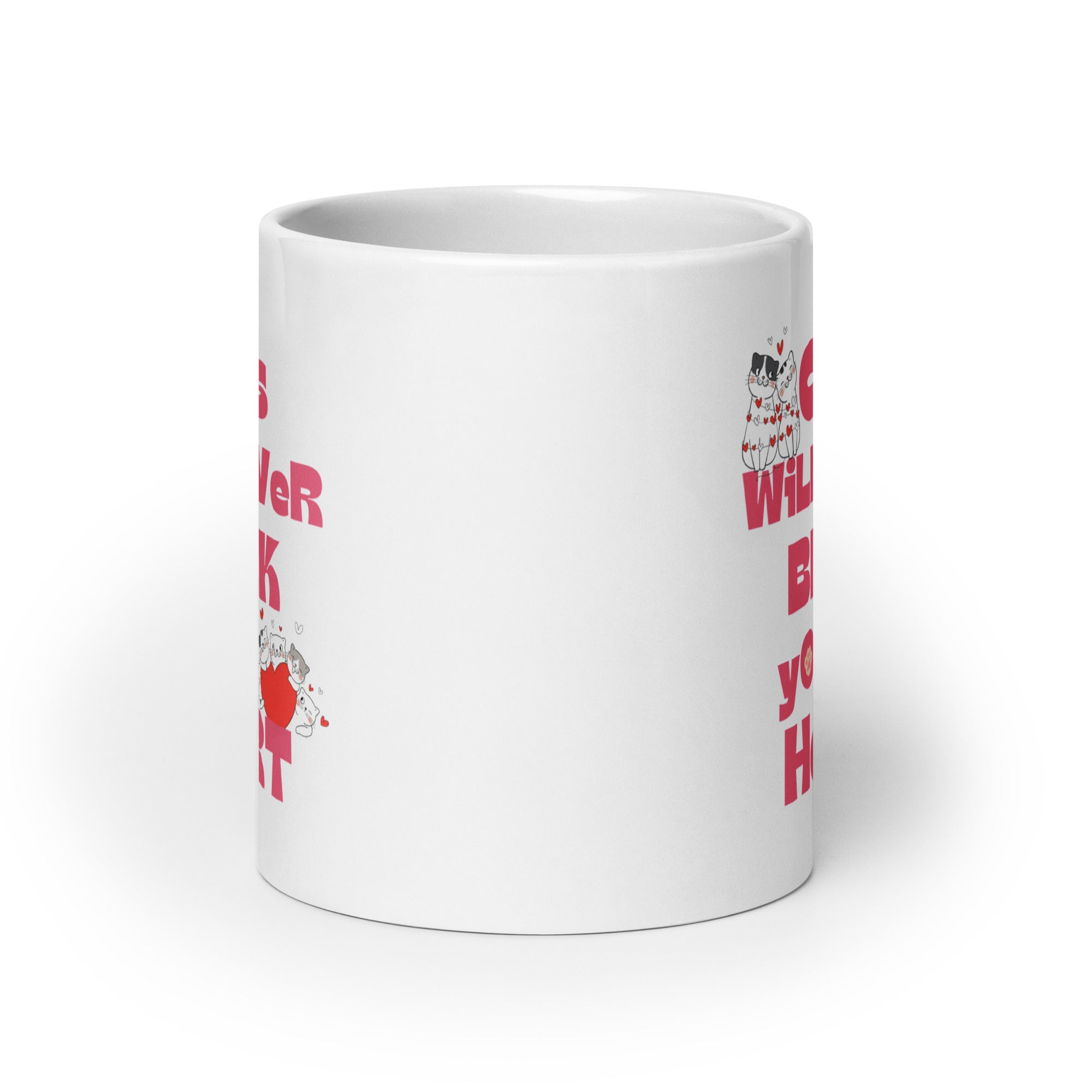 Shop Cats Will Never Break Your Heart Valentine's Coffee Mug Cup, Mugs, USA Boutique