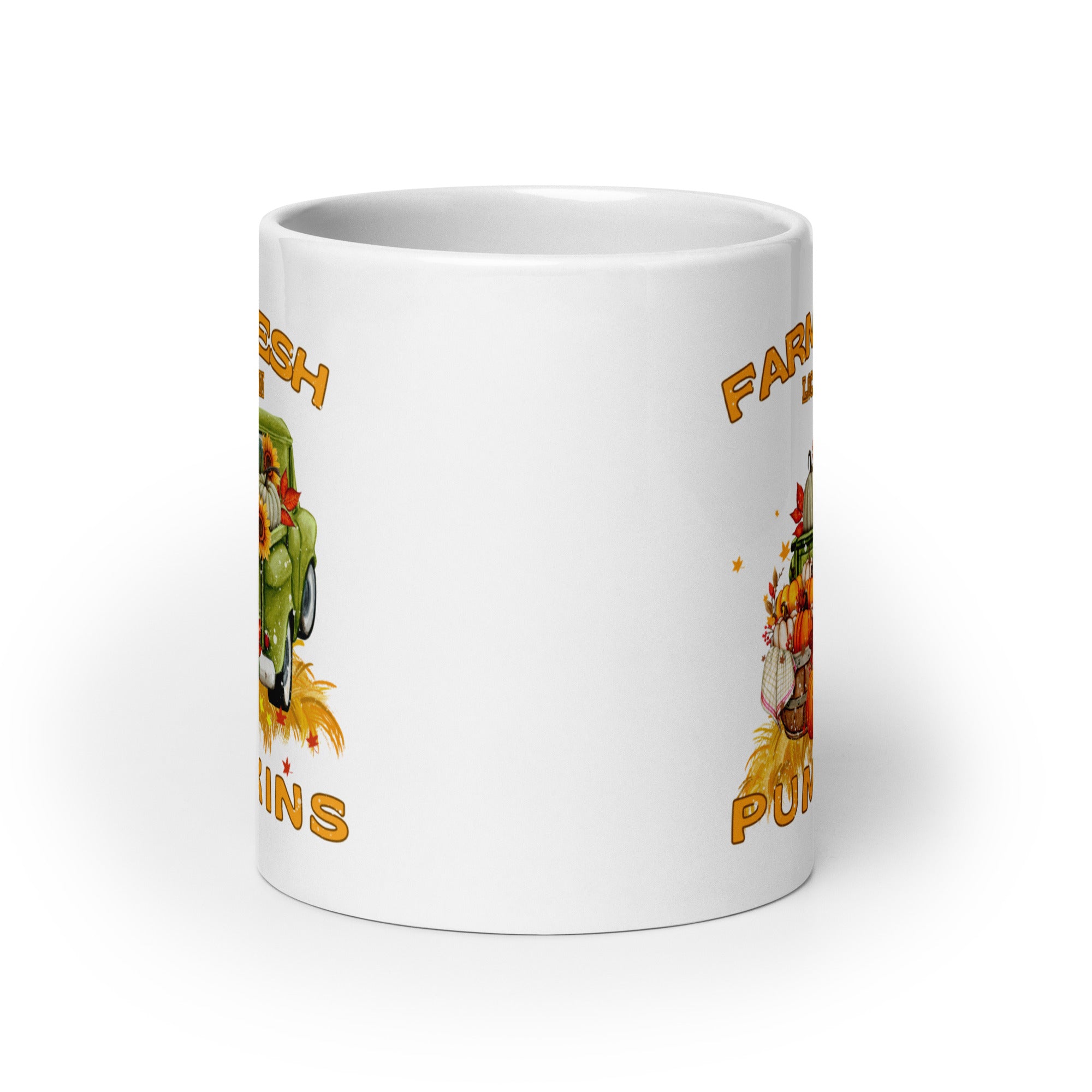 Fresh Farm Local Pumpkin Market White Coffee Mug