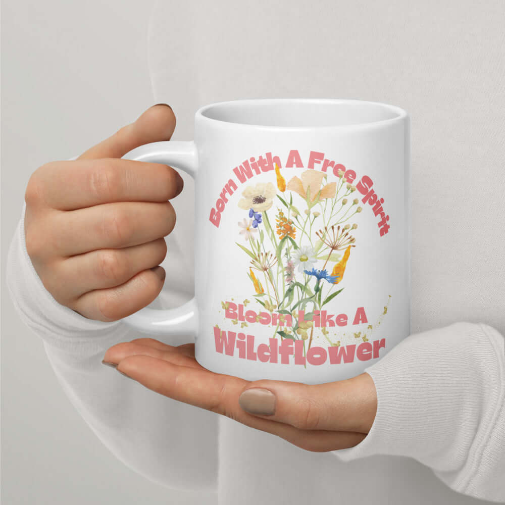 Free Spirit Wildflower Coffee Mug - Unleash Your Soul, Mugs, $ 17.50, A Moment Of Now™
