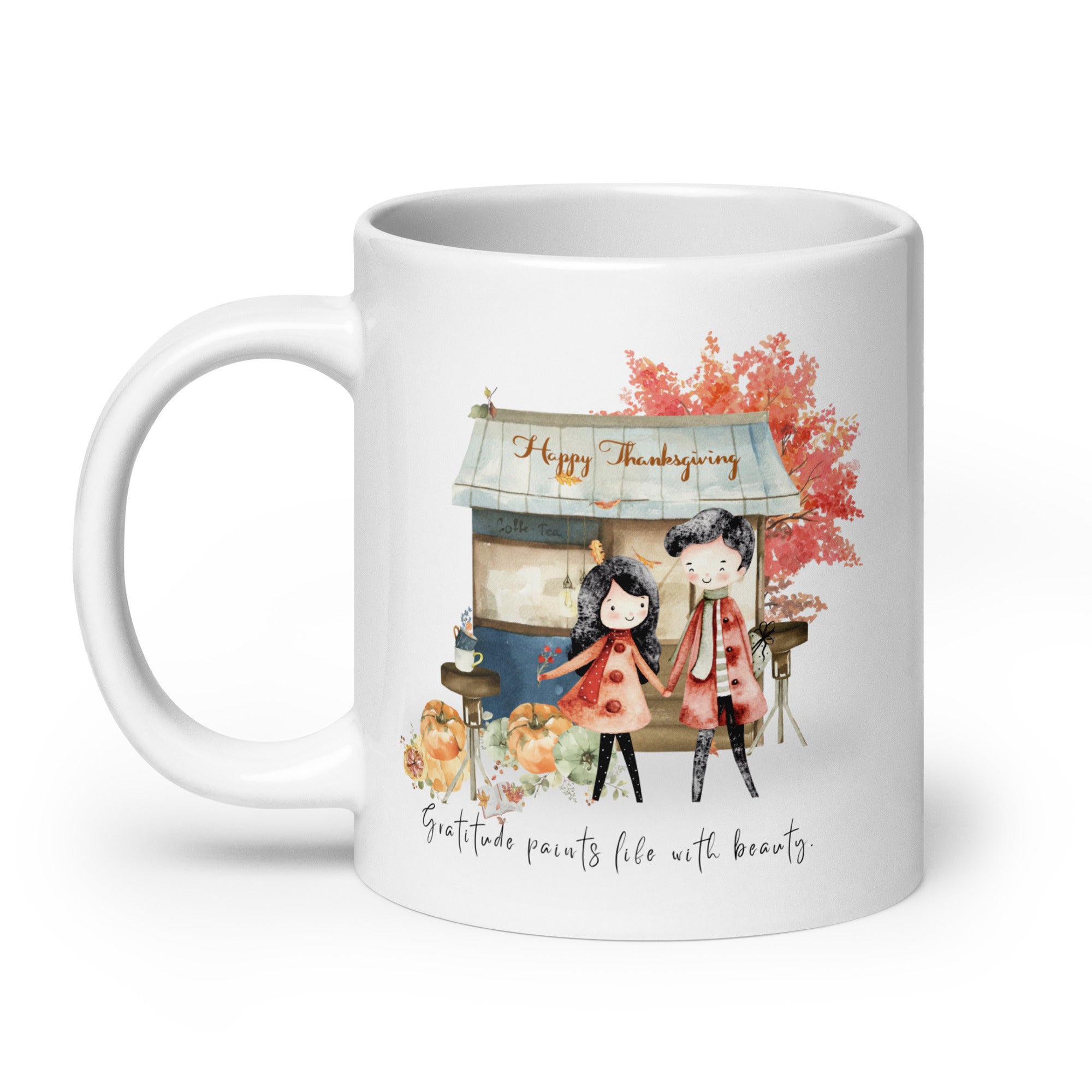 Thanksgiving Gratitude White Coffee Mug Cup