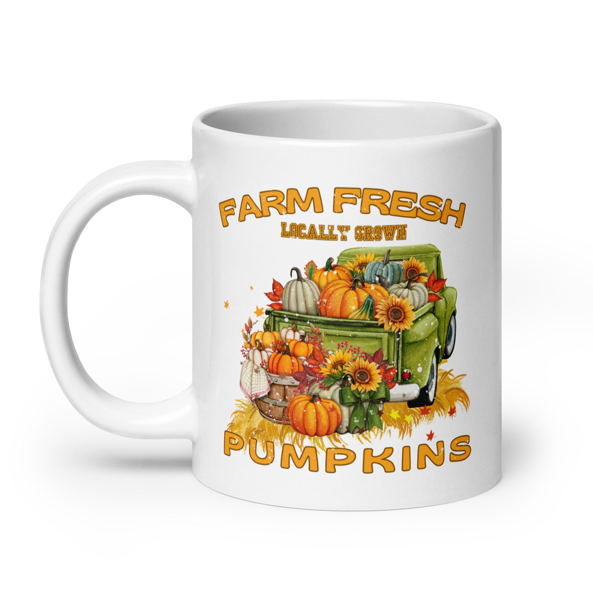 Fresh Farm Local Pumpkin Market White Coffee Mug