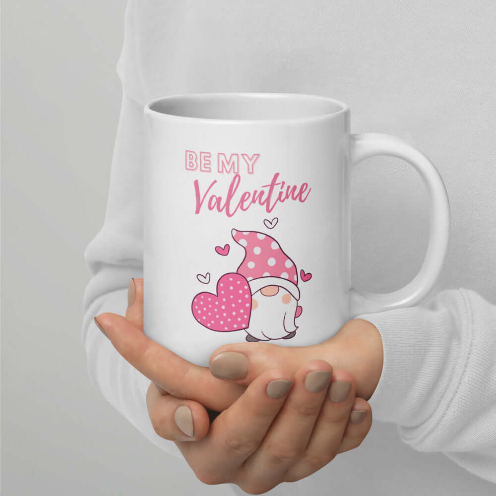 Pink Be My Valentine Gnome Mug – Sip Love!, Mugs, $ 19.00, A Moment Of Now™