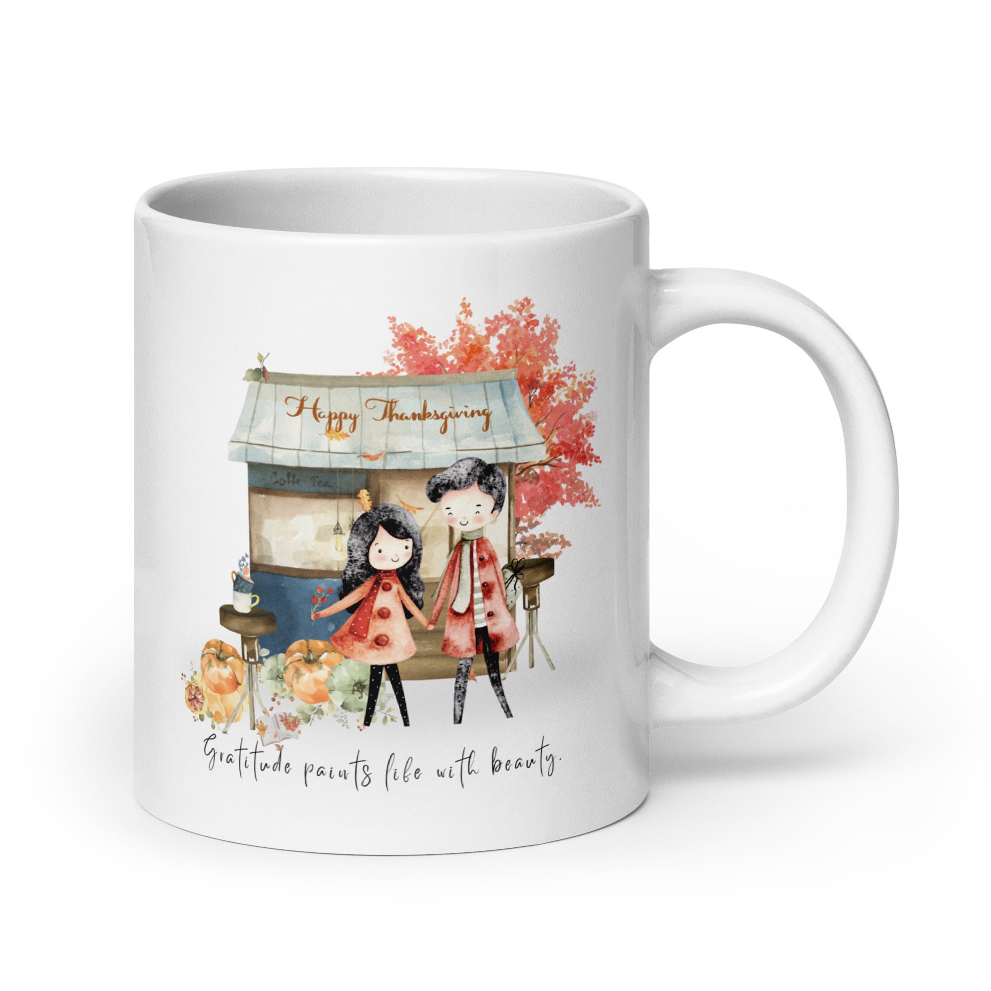 Thanksgiving Gratitude White Coffee Mug Cup