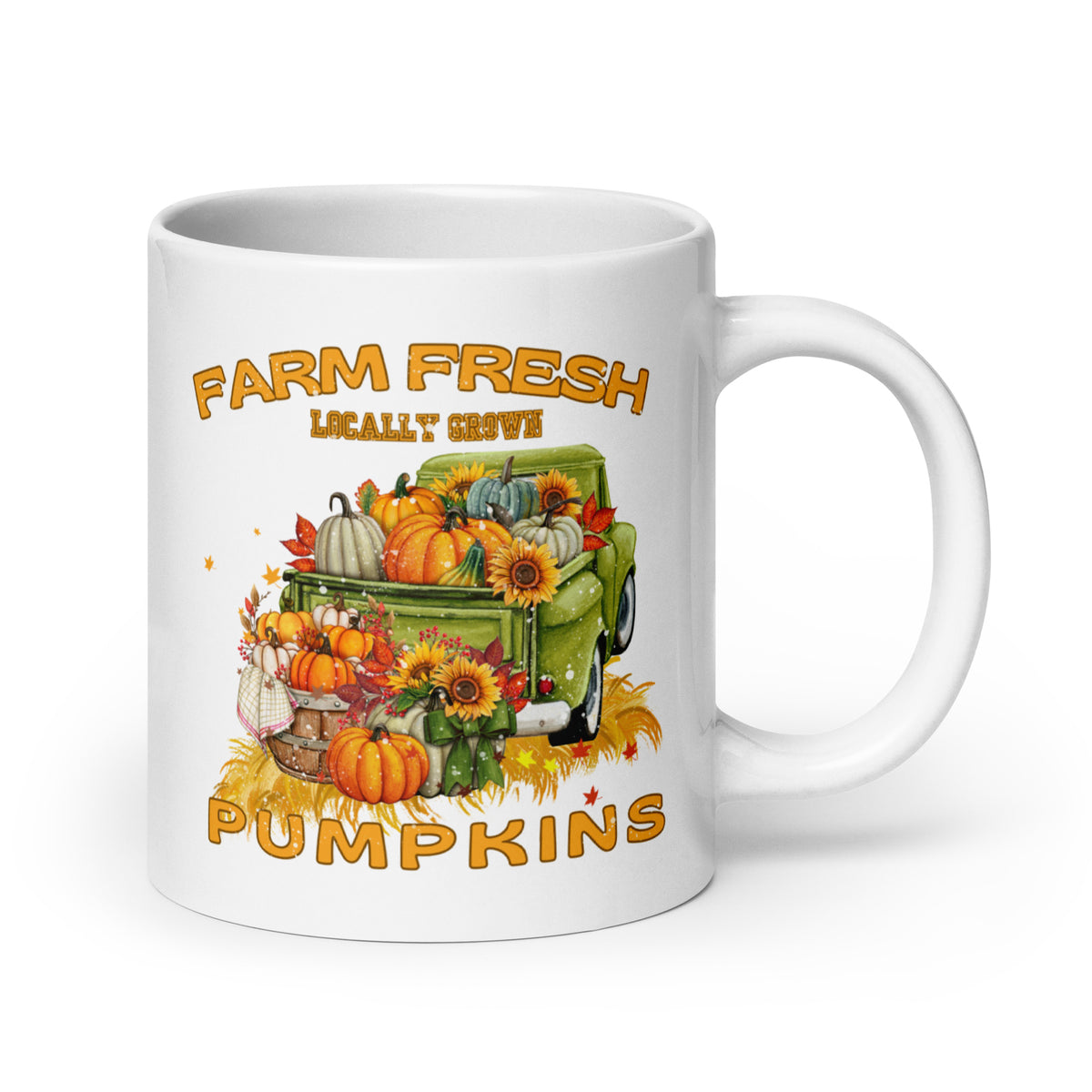 Fresh Farm Local Pumpkin Market White Coffee Mug