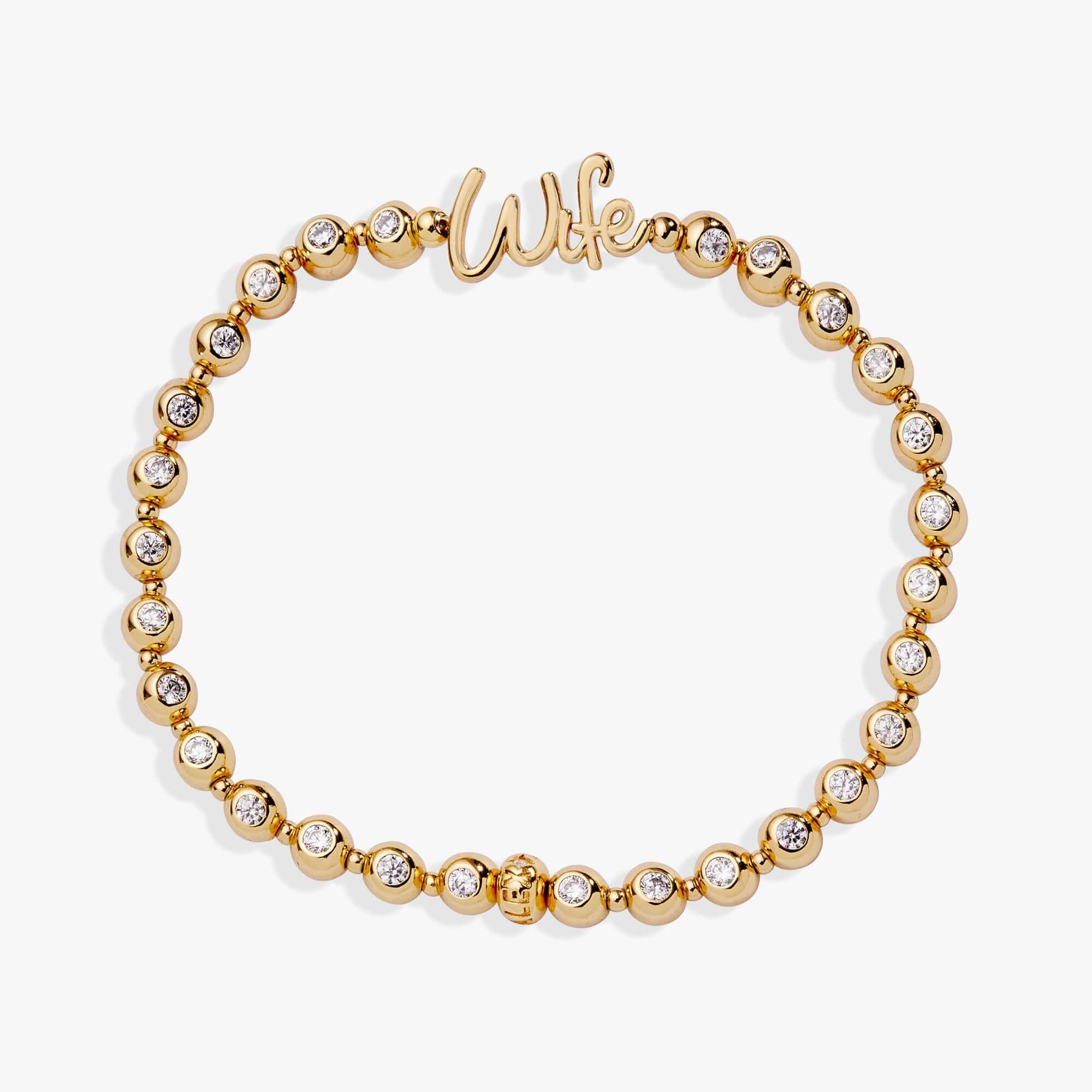 Wife Elongated Crystal Stretch Bracelet, Bracelets, $ 44.00, A Moment Of Now™