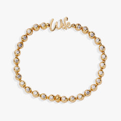 Wife Elongated Crystal Stretch Bracelet, Bracelets, $ 44.00, A Moment Of Now™