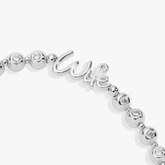 Wife Elongated Crystal Stretch Bracelet, Bracelets, $ 44.00, A Moment Of Now™