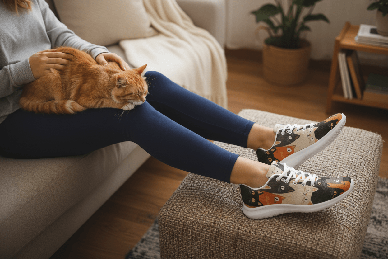 Cat Lover's Dream Women's Athletic Sneakers | Cat Print, Sneakers, $ 86.00, A Moment Of Now™