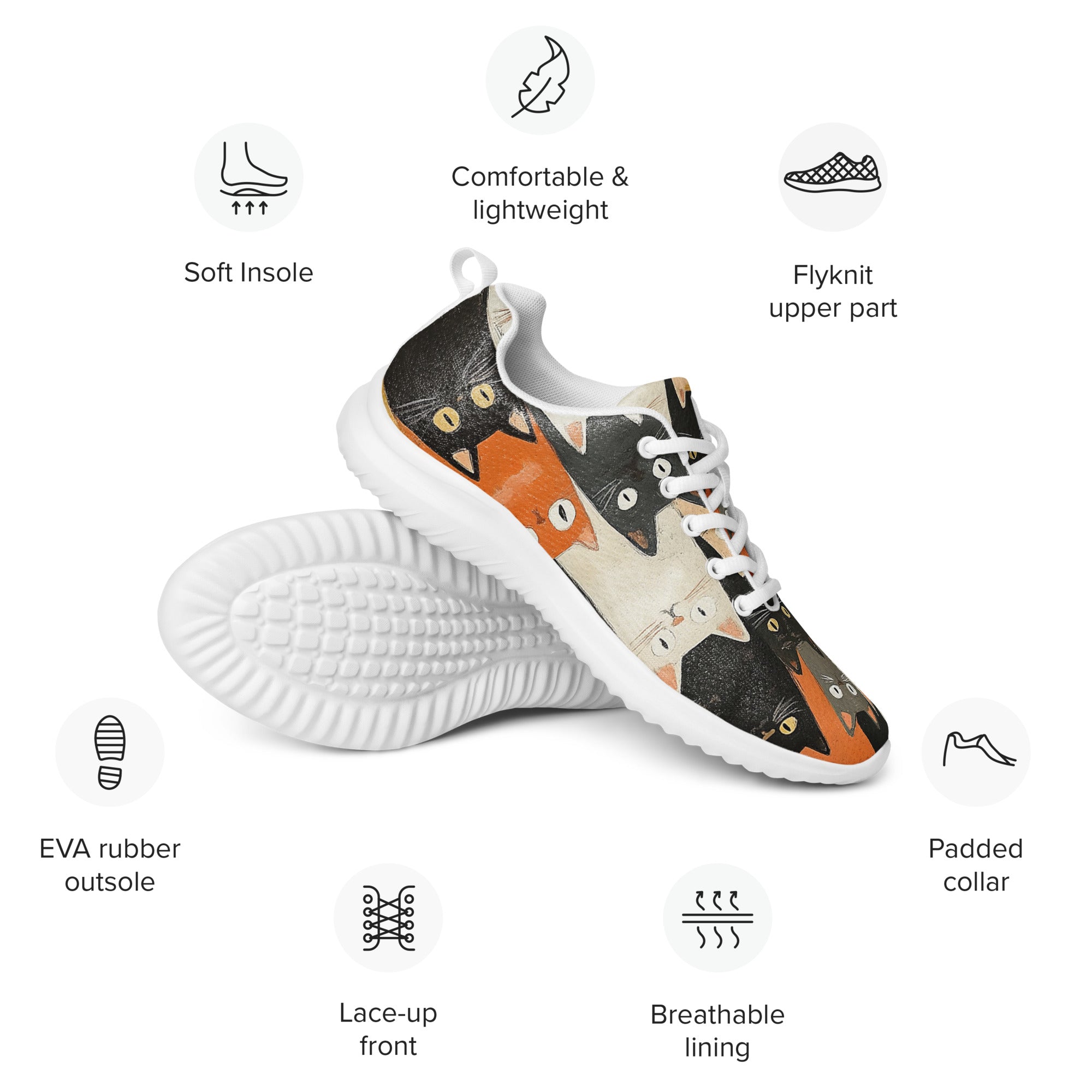 Cat Lover's Dream Women's Athletic Sneakers | Cat Print, Sneakers, $ 86.00, A Moment Of Now™