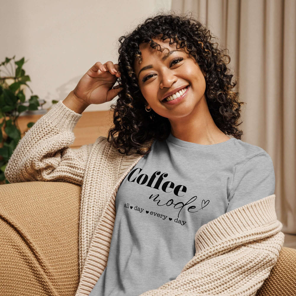 Coffee Mode Graphic Tee - Women’s Relaxed Style, Tees, $ 32.50, A Moment Of Now™