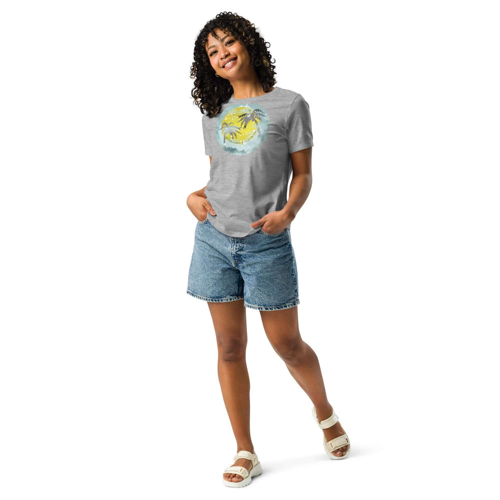 Watercolor Tropical Sunset & Ocean T-Shirt for Women, T-shirts, $ 32.00, A Moment Of Now™