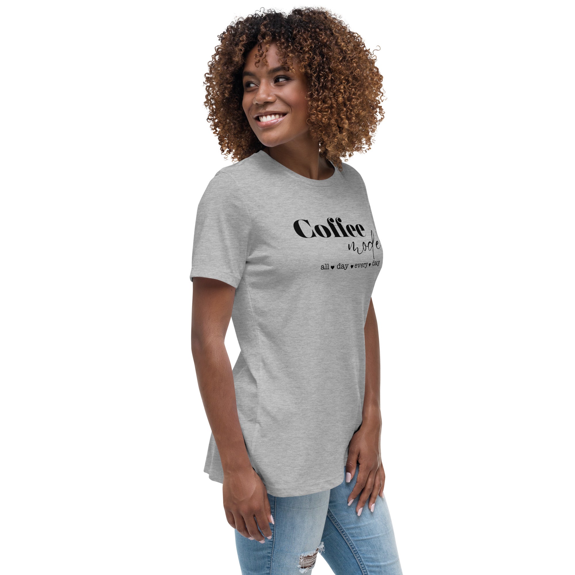 Shop Coffee Mode All Day Every Day Graphic Statement Women's T-Shirt Tee, Tees, USA Boutique