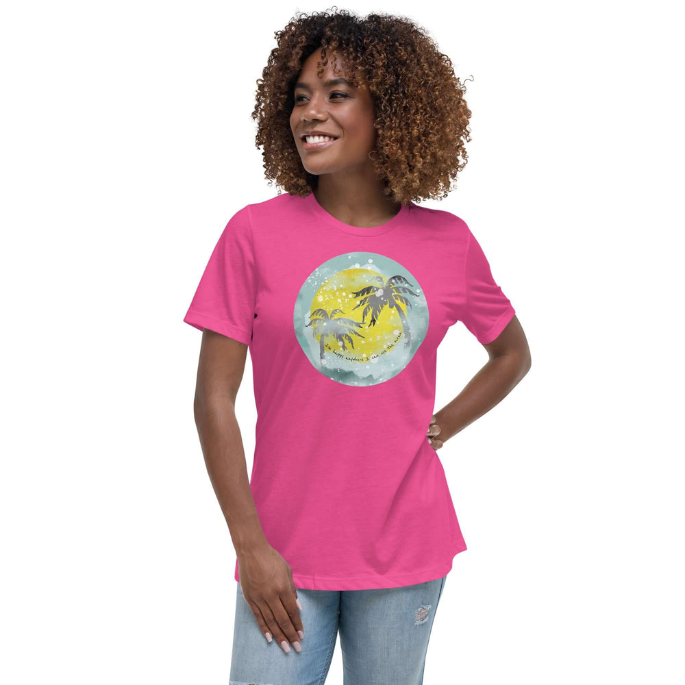 Watercolor Tropical Sunset & Ocean T-Shirt for Women, T-shirts, $ 32.00, A Moment Of Now™