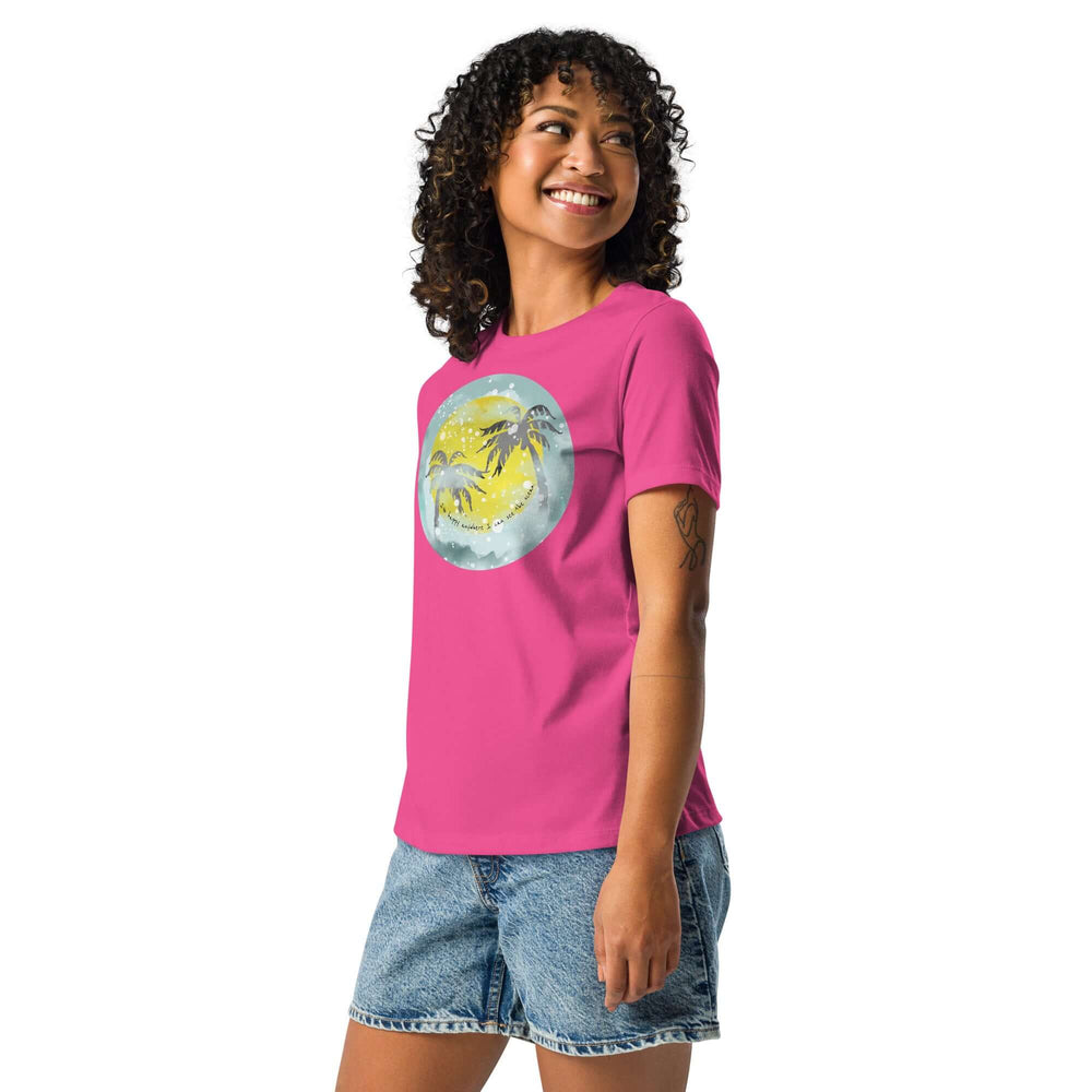 Watercolor Tropical Sunset & Ocean T-Shirt for Women, T-shirts, $ 32.00, A Moment Of Now™