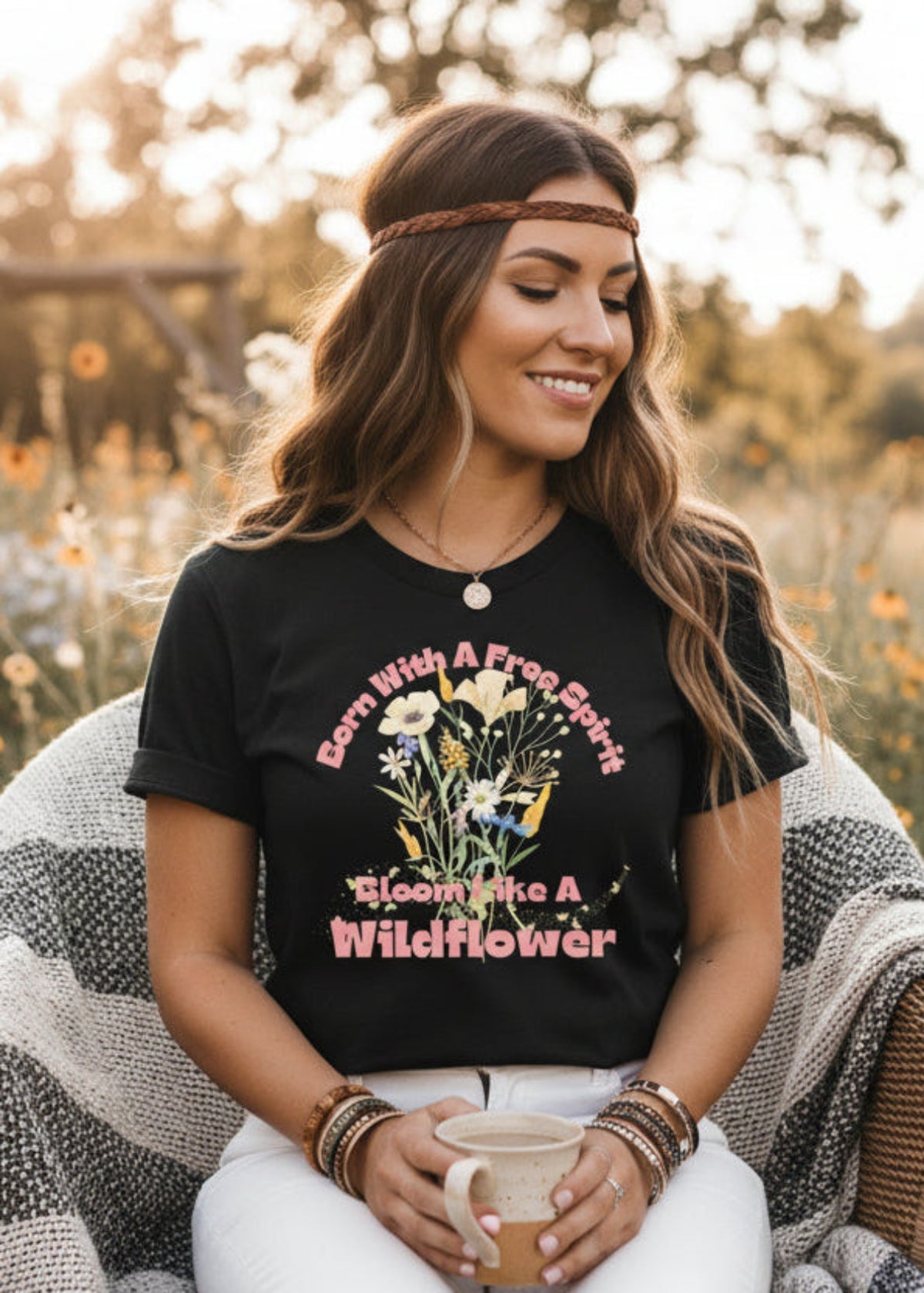 Free Spirit Wildflower Graphic Relaxed T-Shirt | A Moment Of Now™, T-shirts, $ 32.00, A Moment Of Now™