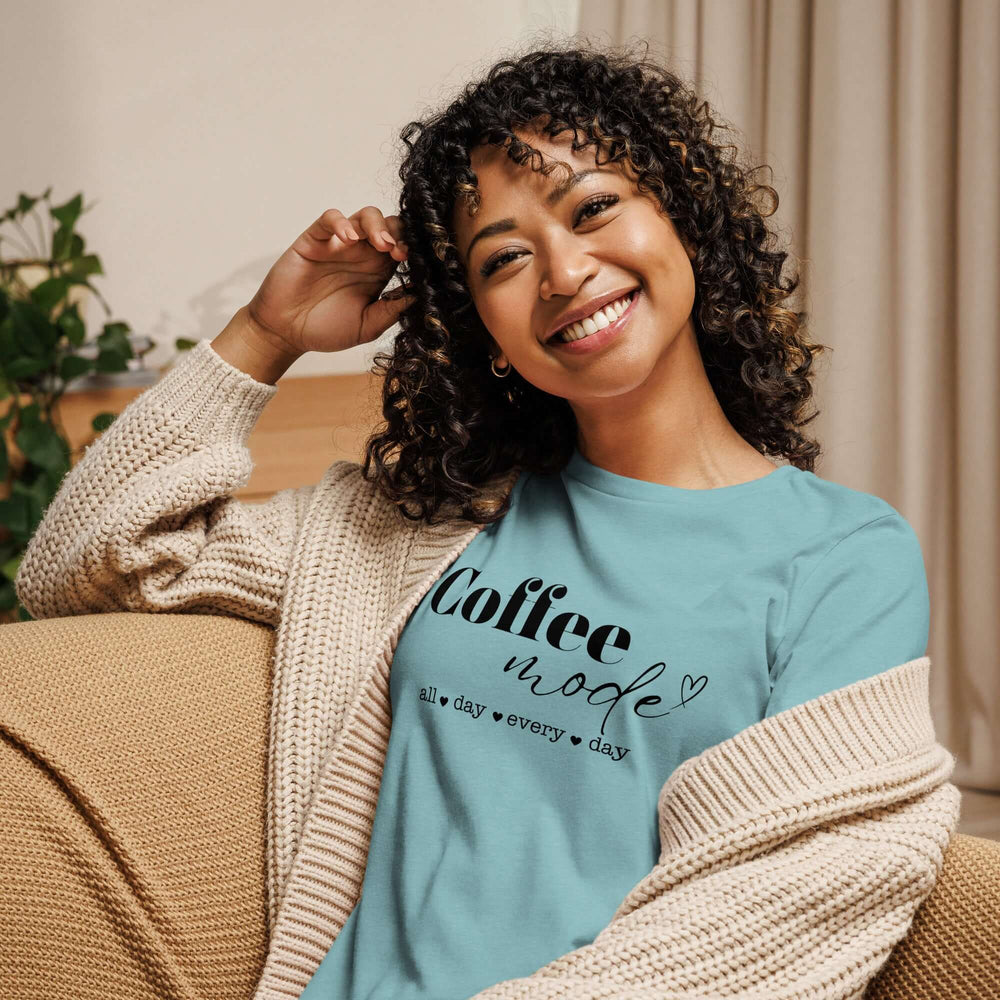 Coffee Mode Graphic Tee - Women’s Relaxed Style, Tees, $ 32.50, A Moment Of Now™