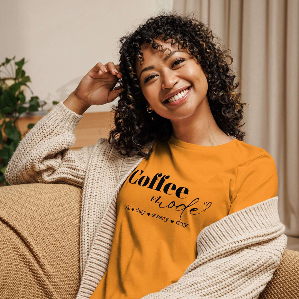 Coffee Mode Graphic Tee - Women’s Relaxed Style, Tees, $ 32.50, A Moment Of Now™