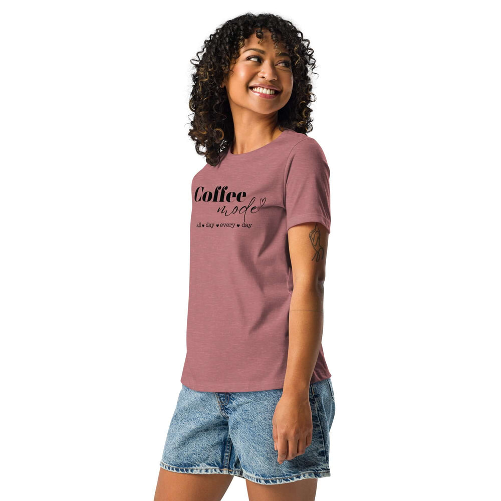 Coffee Mode Graphic Tee - Women’s Relaxed Style, Tees, $ 32.50, A Moment Of Now™