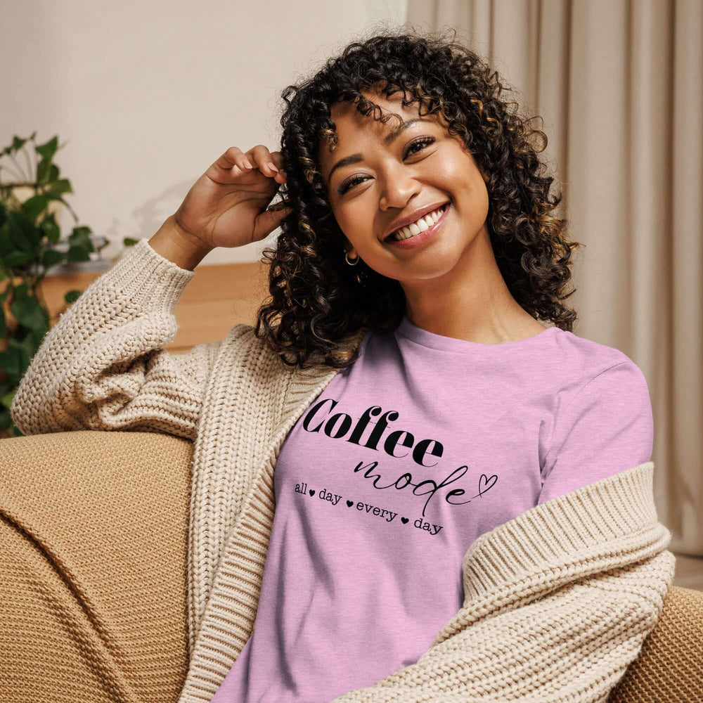 Coffee Mode Graphic Tee - Women’s Relaxed Style, Tees, $ 32.50, A Moment Of Now™