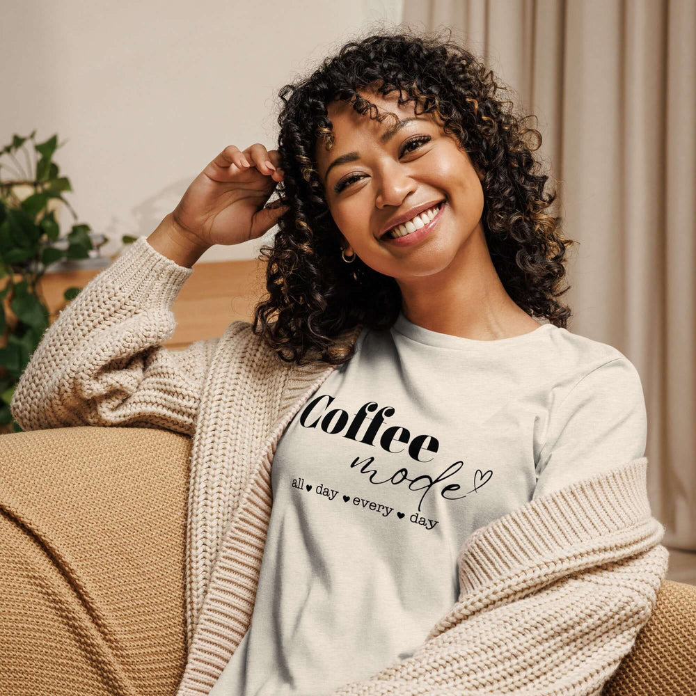Coffee Mode Graphic Tee - Women’s Relaxed Style, Tees, $ 32.50, A Moment Of Now™