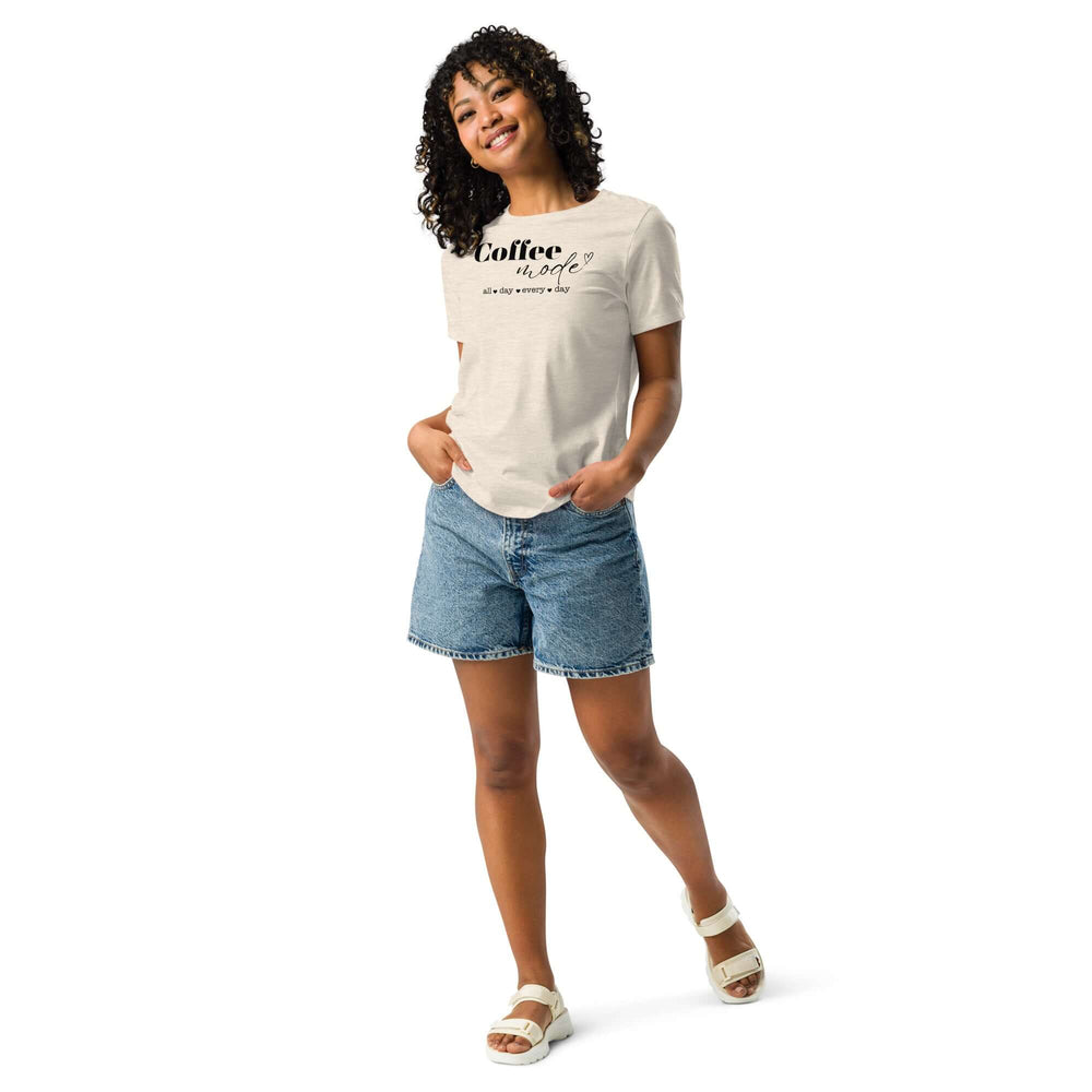 Coffee Mode Graphic Tee - Women’s Relaxed Style, Tees, $ 32.50, A Moment Of Now™