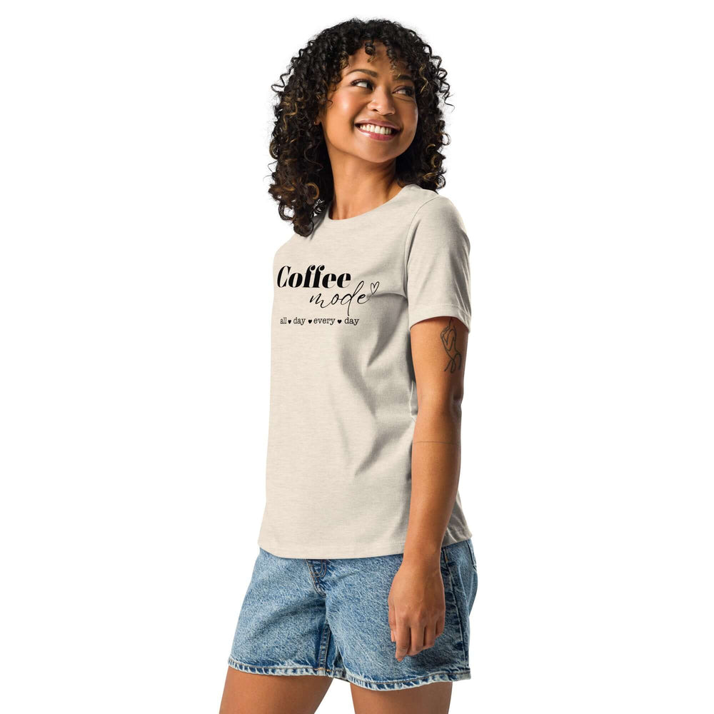 Coffee Mode Graphic Tee - Women’s Relaxed Style, Tees, $ 32.50, A Moment Of Now™