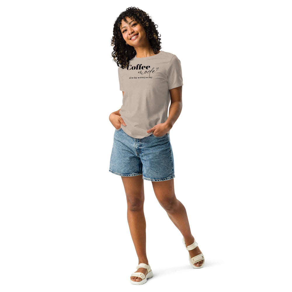 Coffee Mode Graphic Tee - Women’s Relaxed Style, Tees, $ 32.50, A Moment Of Now™