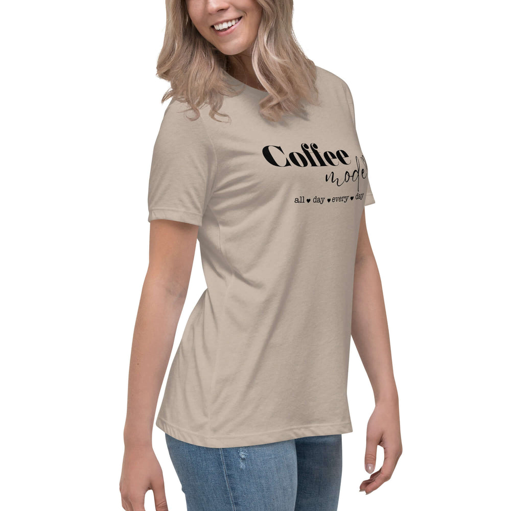 Coffee Mode Graphic Tee - Women’s Relaxed Style, Tees, $ 32.50, A Moment Of Now™