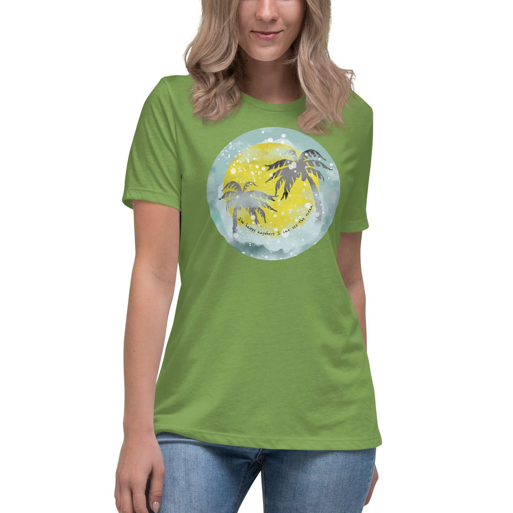 Watercolor Tropical Sunset & Ocean T-Shirt for Women, T-shirts, $ 32.00, A Moment Of Now™