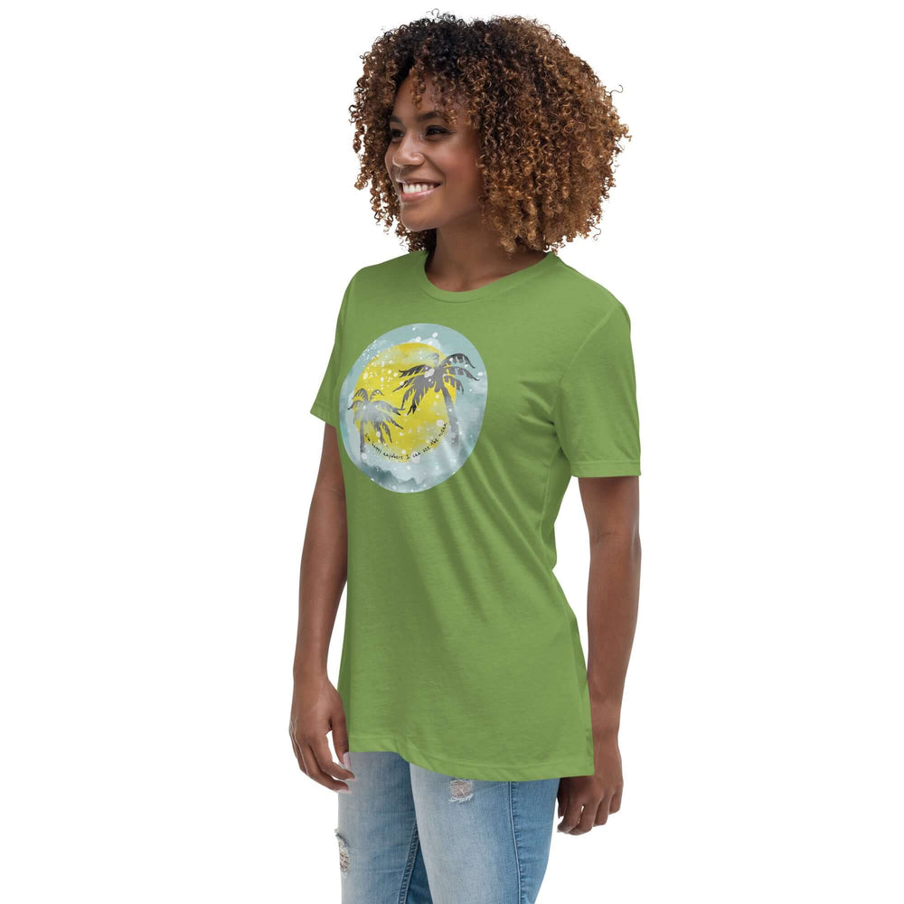Watercolor Tropical Sunset & Ocean T-Shirt for Women, T-shirts, $ 32.00, A Moment Of Now™