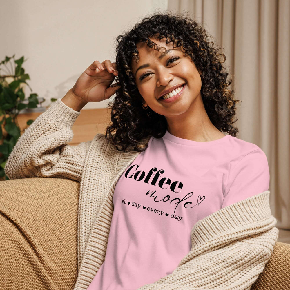 Coffee Mode Graphic Tee - Women’s Relaxed Style, Tees, $ 32.50, A Moment Of Now™