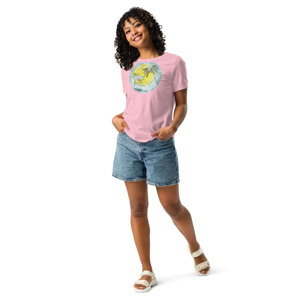 Watercolor Tropical Sunset & Ocean T-Shirt for Women, T-shirts, $ 32.00, A Moment Of Now™