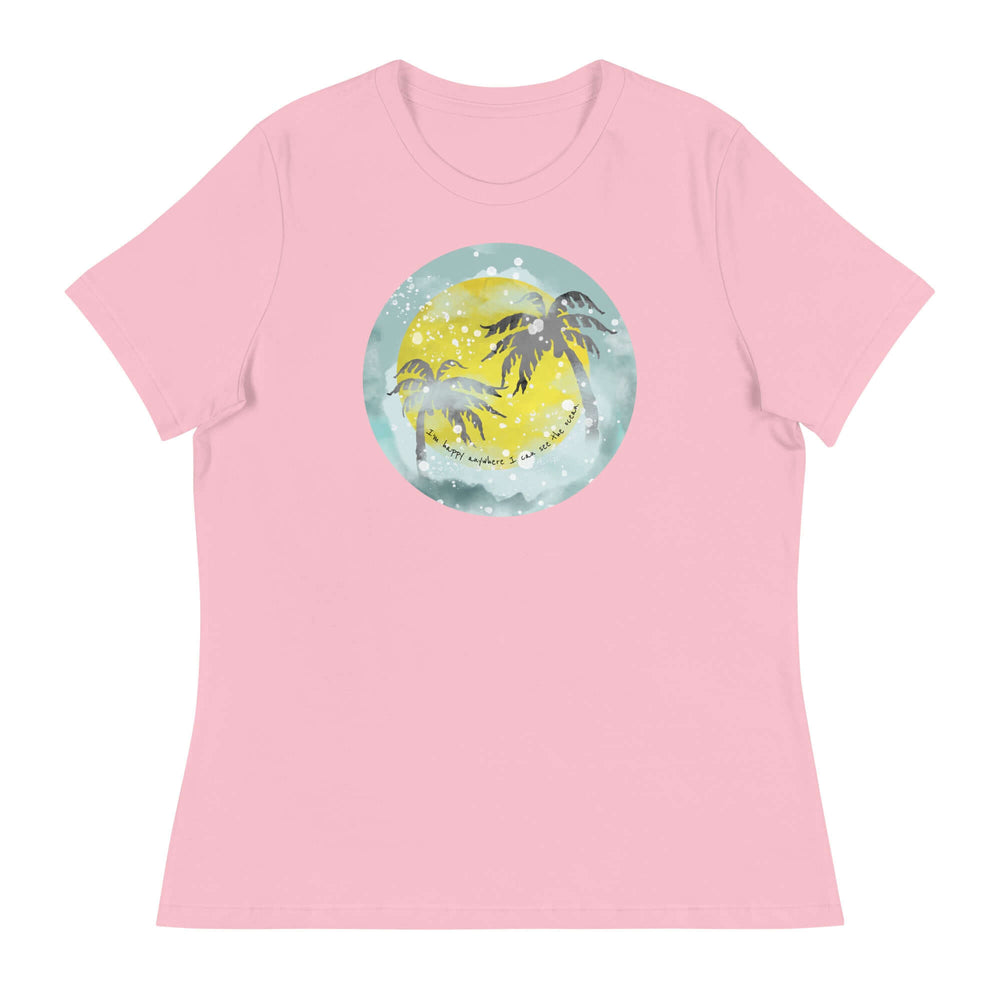 Watercolor Tropical Sunset & Ocean T-Shirt for Women, T-shirts, $ 32.00, A Moment Of Now™