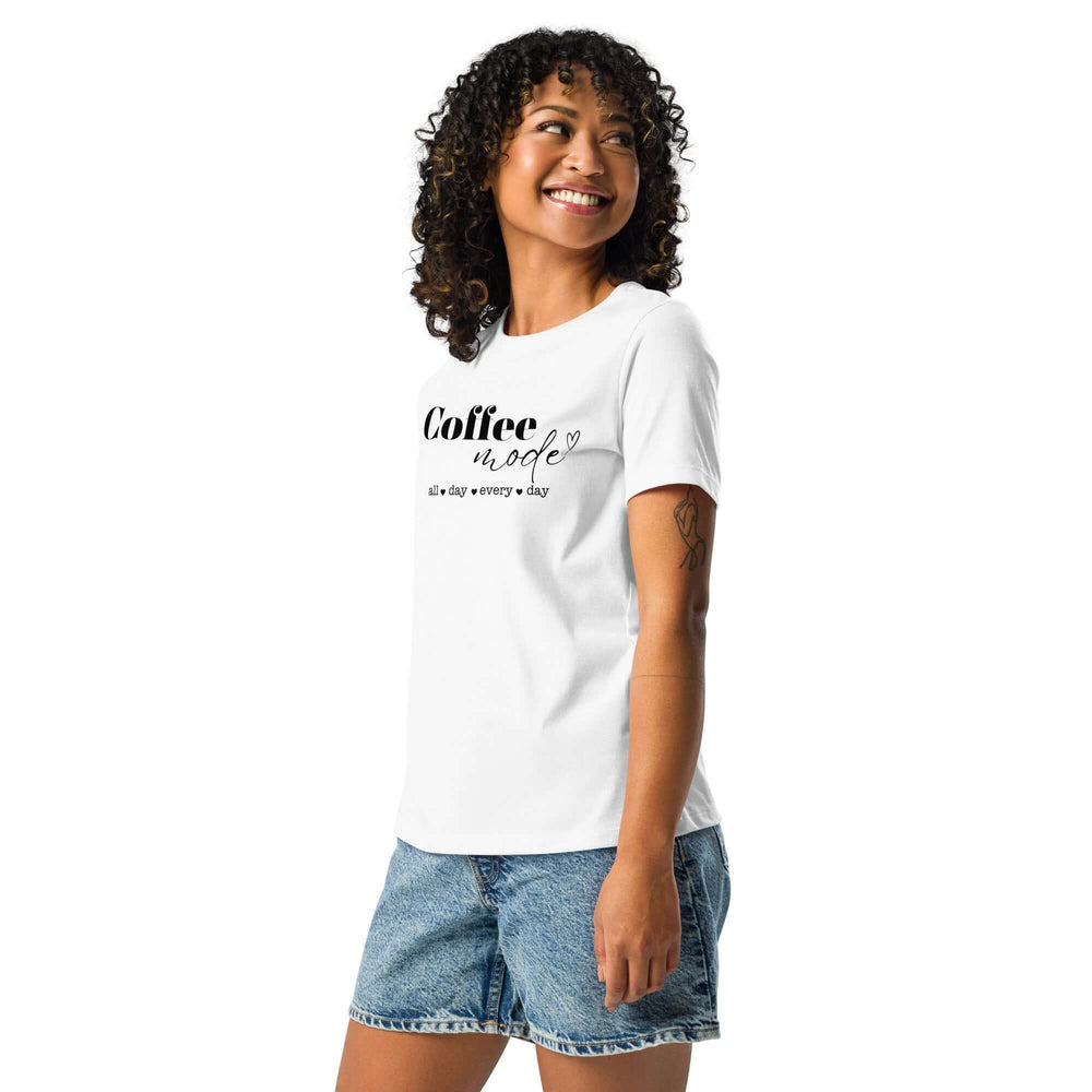 Coffee Mode Graphic Tee - Women’s Relaxed Style, Tees, $ 32.50, A Moment Of Now™