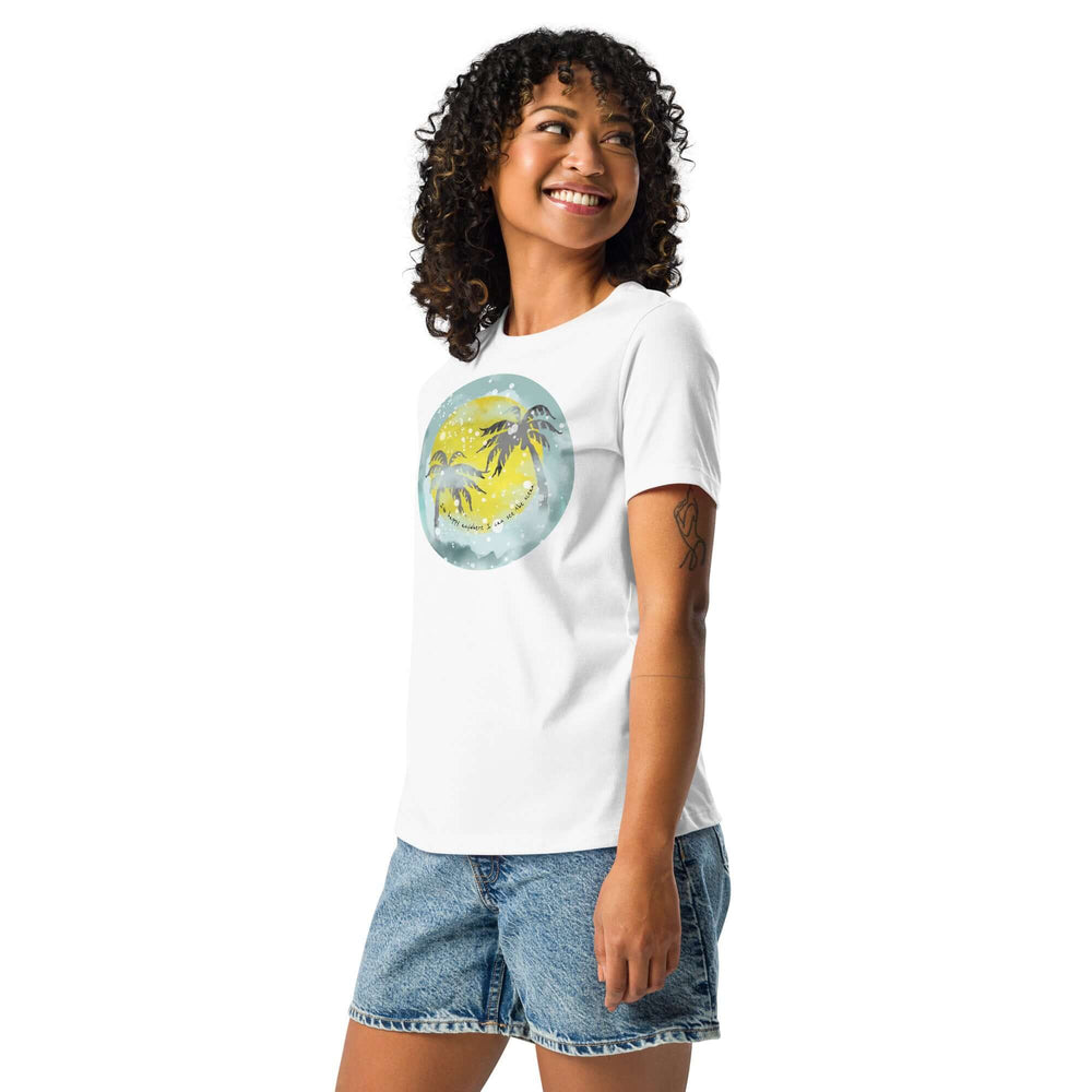 Watercolor Tropical Sunset & Ocean T-Shirt for Women, T-shirts, $ 32.00, A Moment Of Now™