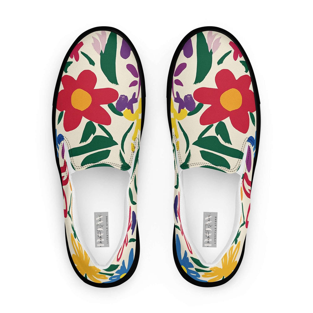Lunetta Colorful Floral Women’s Slip-on Canvas Shoes - Stylish Comfort, Flats, $ 68.50, A Moment Of Now™