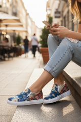 Star-Spangled Bloom Slip-On Canvas Van Sneakers