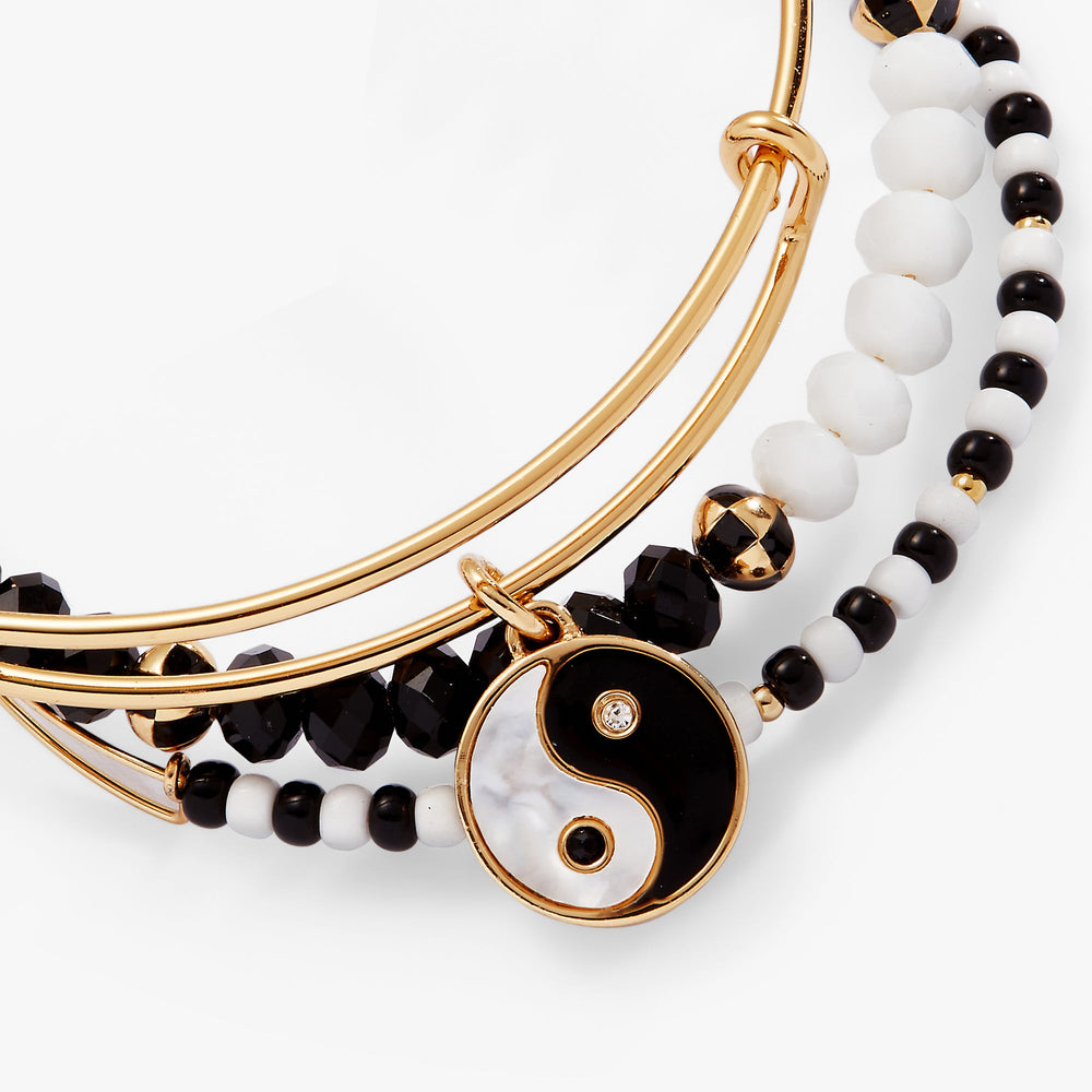 Mother of Pearl Yin Yang Bangles Set of 3, Bracelets, $ 33.90, A Moment Of Now™