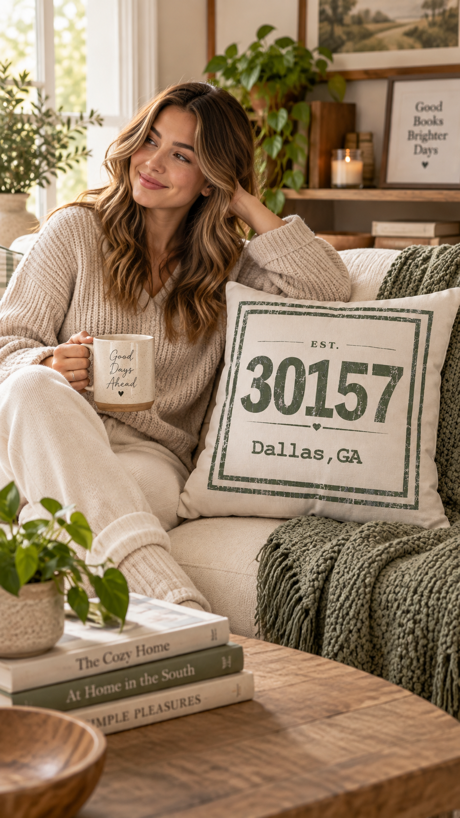 Personalized ZIP Code Throw Pillow — Custom City & State Decor