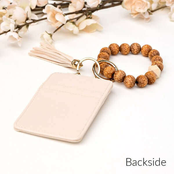 Leopard Beaded Key Ring Wallet Bracelet, Wallet Bracelets, $ 30.95, A Moment Of Now™