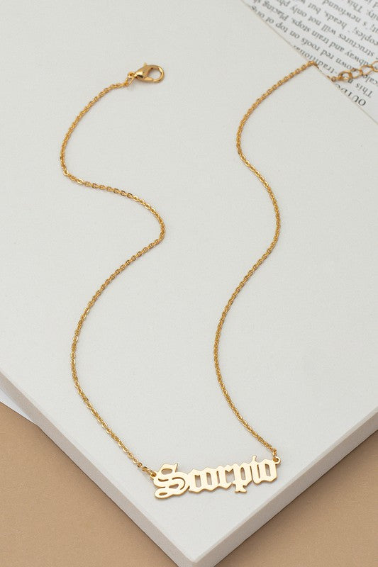 Shop Laser Cut Zodiac Sign Pendant Necklace, Necklaces, USA Boutique