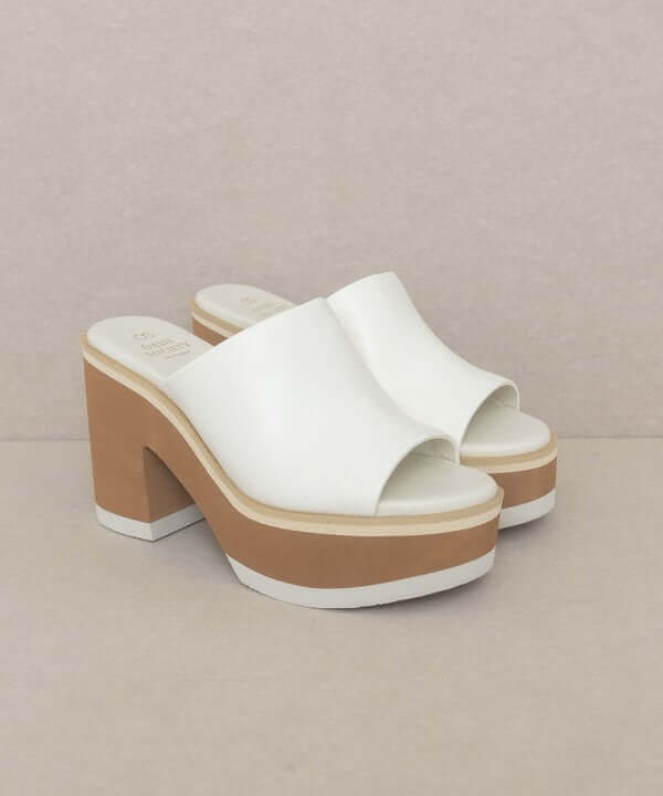 OASIS SOCIETY Maren - Layered Platform Heel Slides, KKE Originals, $ 69.00