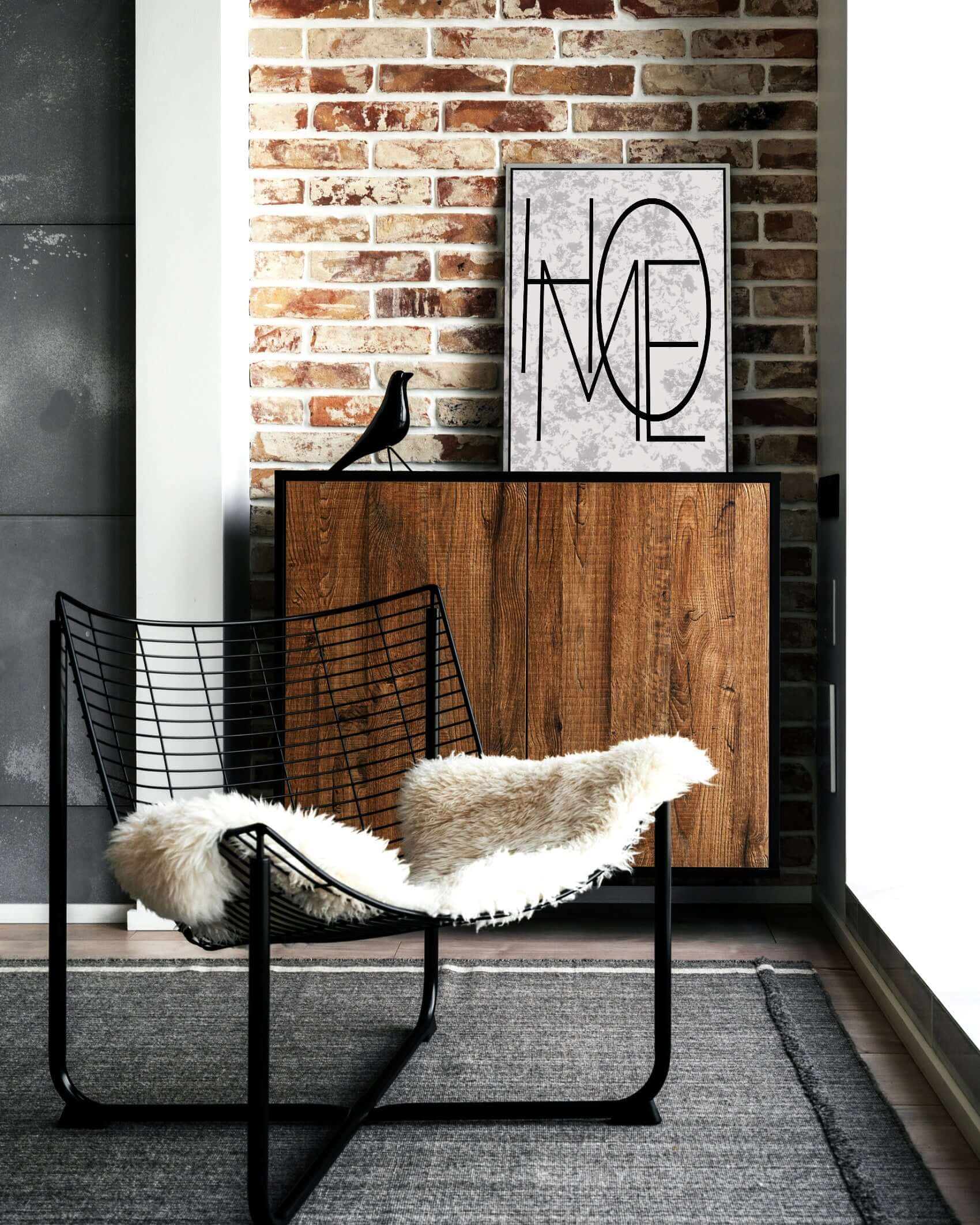 Home Black Letter Word Sign Matte Poster Print | Minimalist Wall Art, A Moment Of Now, $ 17.50